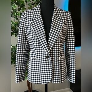 J.Crew Parke Blazer in Gingham Bi-Stretch Cotton Blend Size 00 Style BR252 $219